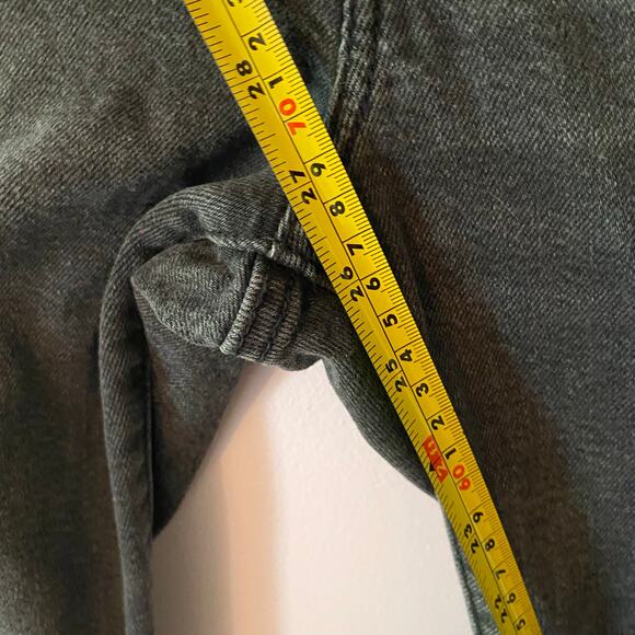 Levi's Wedgie Straight Black Gray Button Fly High Waisted Jeans Women's size 29 - Picture 12 of 14